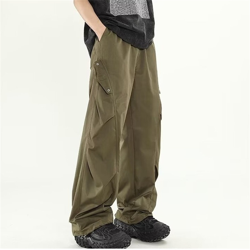 Cargo Pant Wide - Siyah Karikatür Kargo Pantolon Erkekler Katı