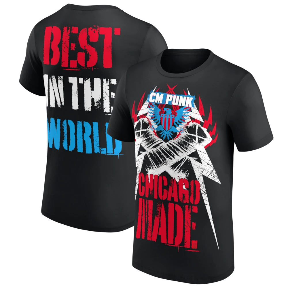 Street Fashion Chicago - Erkek CM Punk Chicago Baskılı Kırmızı