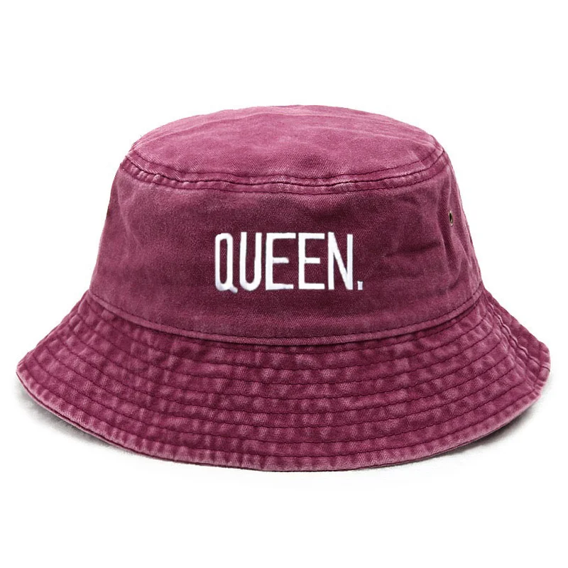 Bucket Hat Embroidered - Kraliçe Yıkama Vintage Kova Şapka Yeni