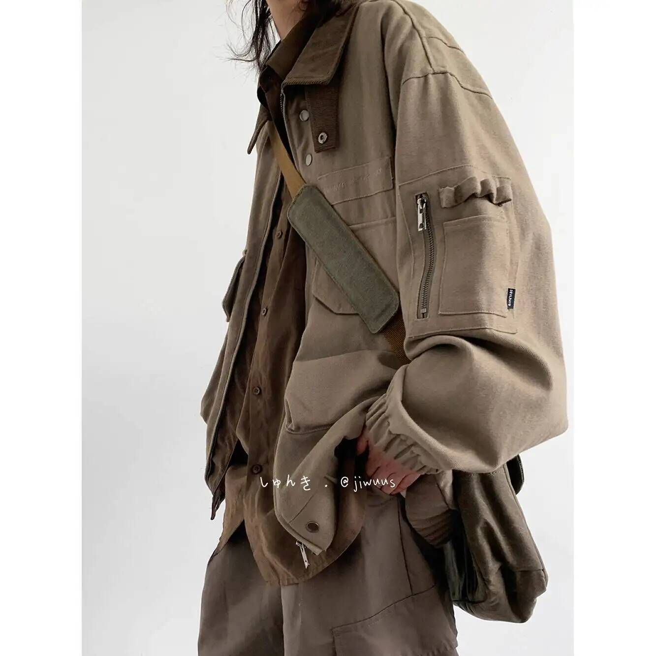 Street Fashion Japan - Erkek Ceket İlkbahar Sonbahar Gevşek Kargo