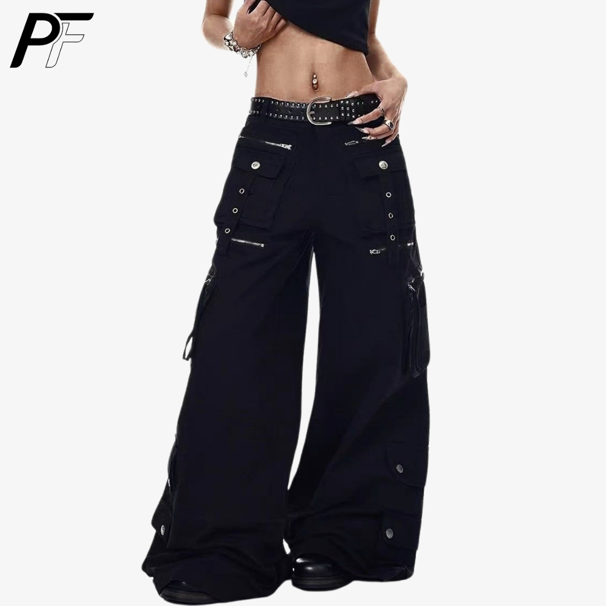Cargo Pant Wide - Grunge Techwear Geniş Paça Kargo Pantolon