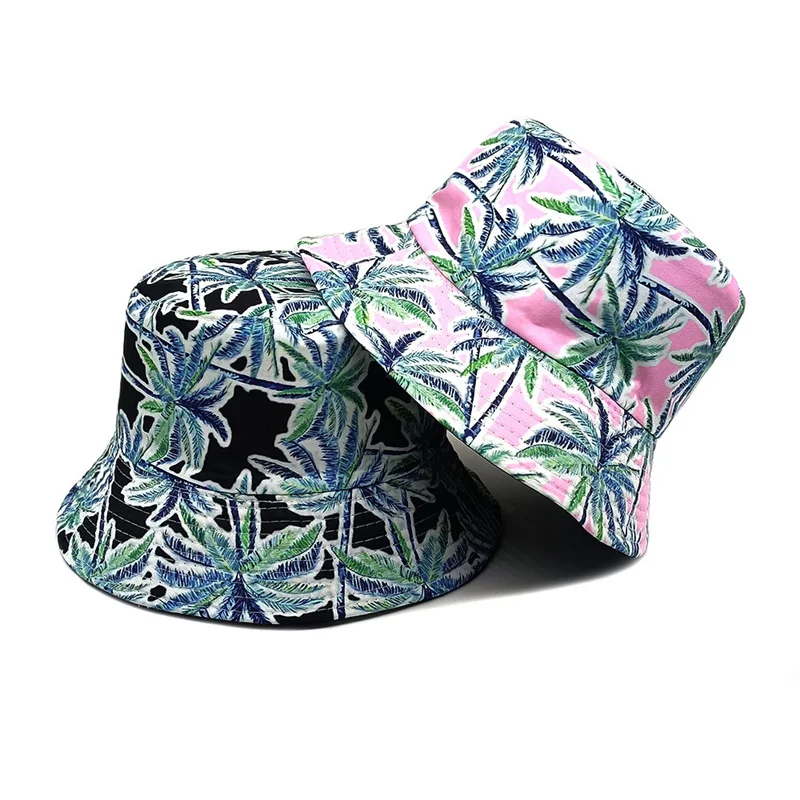 Bucket Hat Embroidered - Dört Mevsim Polyester Karikatür Ağaç Baskı