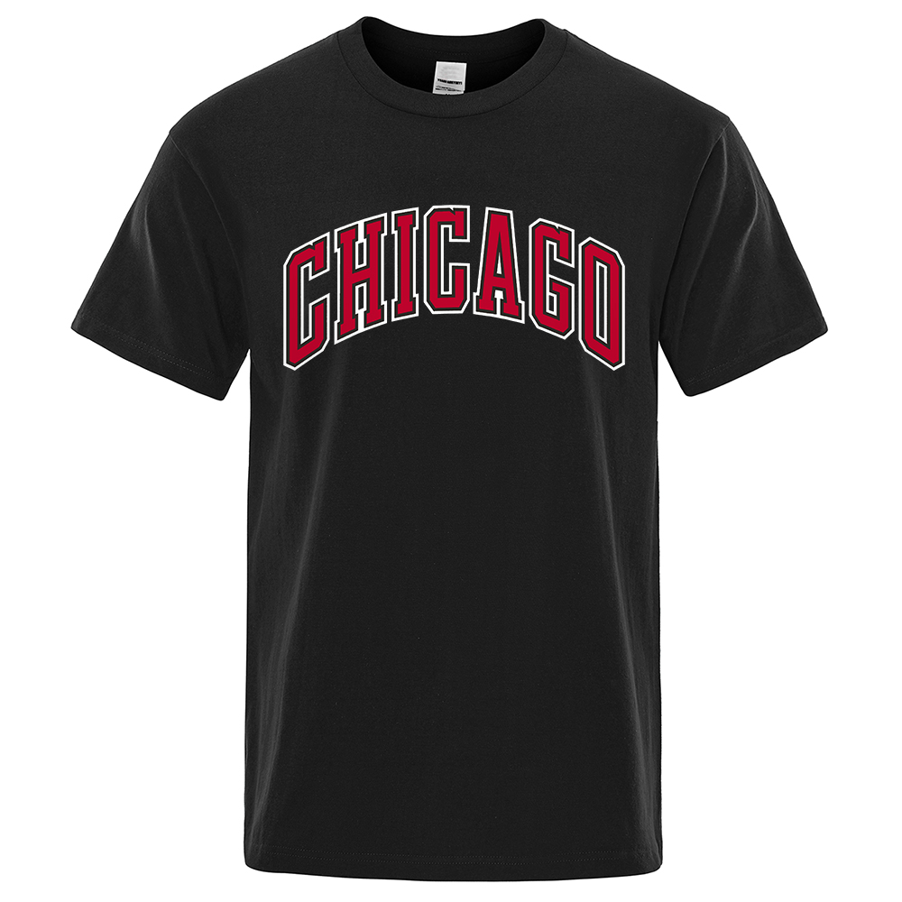 Street Fashion Chicago - Amerikan şehri Chicago erkek tişörtleri gevşek