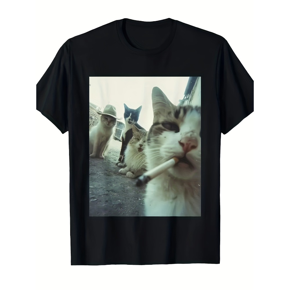 Sigara İçen Kedi Tişörtü Komik - Street Fashion Logo incelemesi ve fiyatı