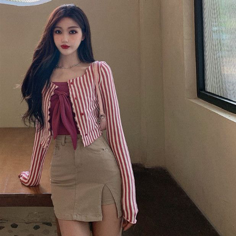 MEXZT Vintage çizgili gömlek k - Street Fashion Korea incelemesi ve fiyatı