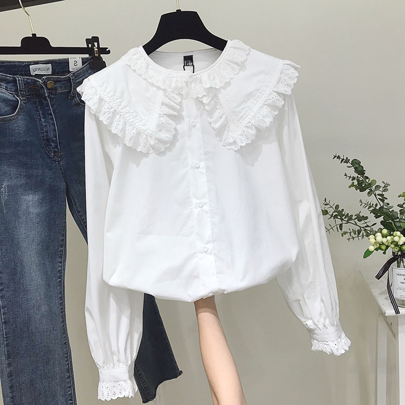 Kadın Şık Peter Pan Yaka Gömle - Street Fashion Korea incelemesi ve fiyatı