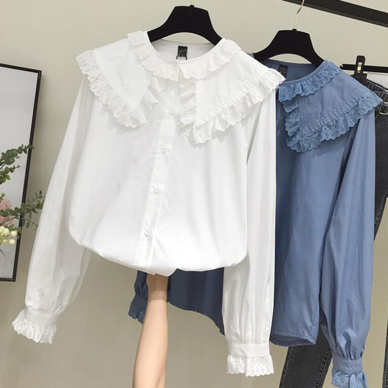 Kadın Şık Peter Pan Yaka Gömle - Street Fashion Korea incelemesi ve fiyatı