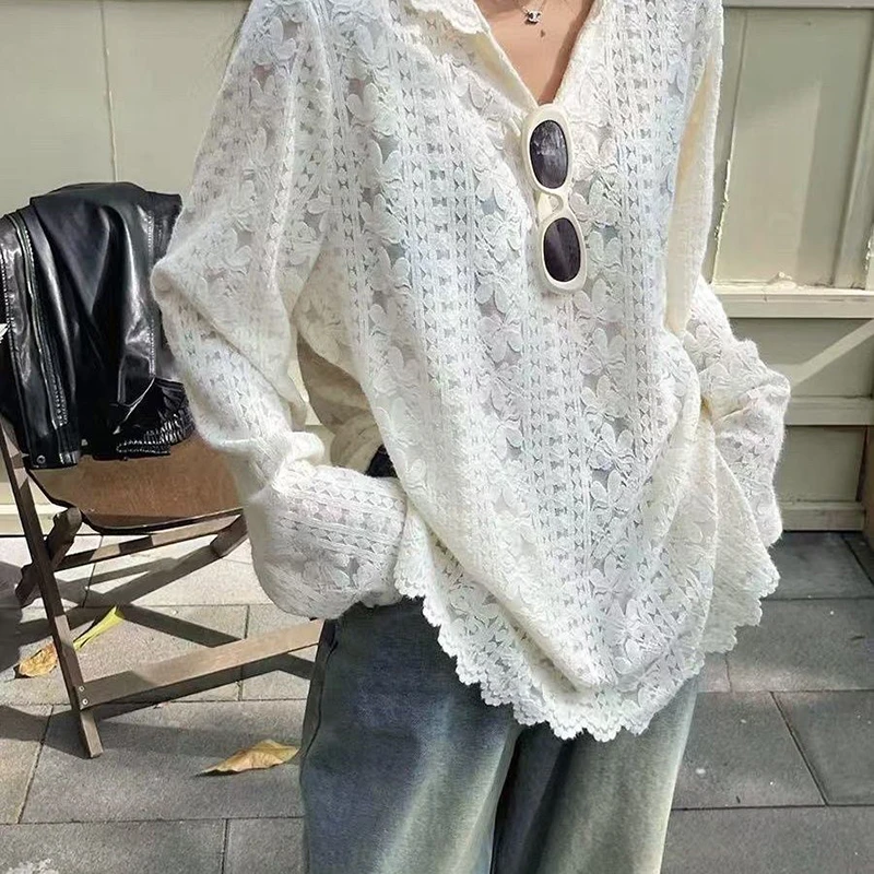 Y2K Dantel Kapşonlu Gömlek Kad - Street Fashion Korea incelemesi ve fiyatı
