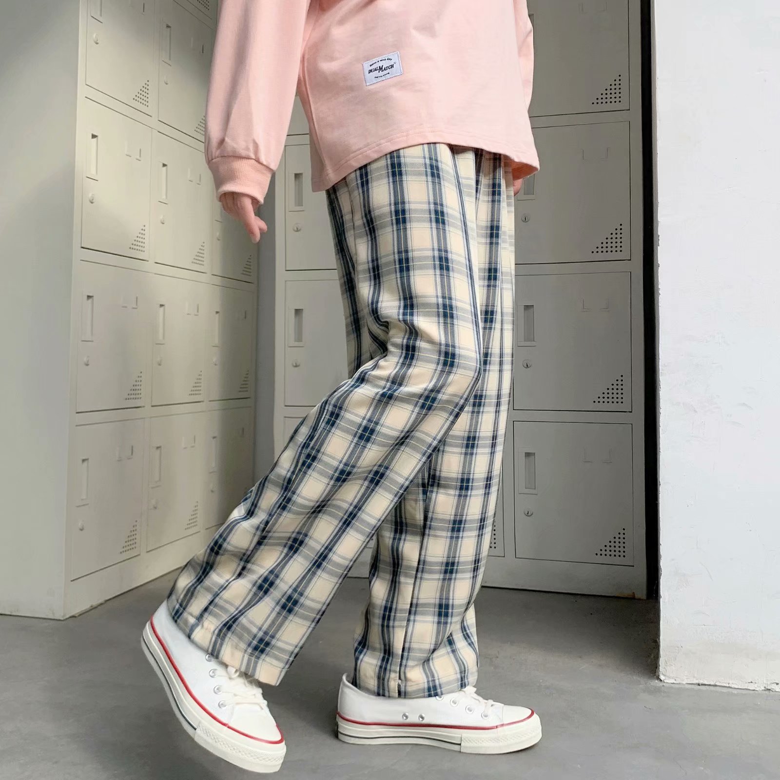 Erkek Ekose Pantolon Kore Stil - Cargo Pant Wide incelemesi ve fiyatı